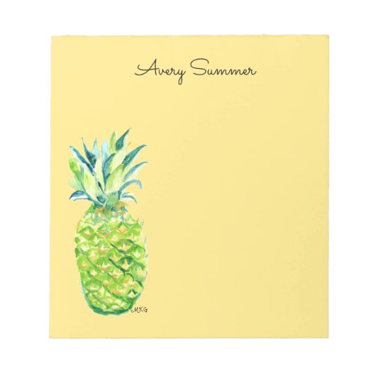 Hand-Painted Pineapple Yellow Grocery List       Notitieblok (Voorkant)