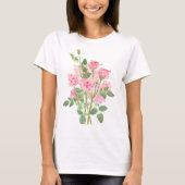 hand painted pink rose bouquet t-shirt (Voorkant)