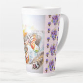 Hand Painted Pink Shabby Tabby Cat Cats Latte Mug Mok (Rechterhoek)