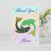 Hand-Painted Pisces Birthday Thank You Bedankkaart (Staand voorkant)