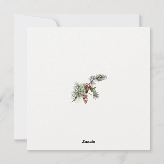 Hand Painted Poinsettia Botanical Merry Christmas Feestdagenkaart (Achterkant)