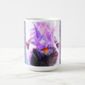 Hand Painted Purple Iris Irises floral Latte Mug Koffiemok (Center)