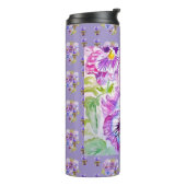 Hand Painted Purple Pansy Pansies floral Thermosbeker (Gedraaid links)