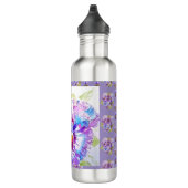 Hand Painted Purple Pansy Pansies floral Waterfles (Rechts)