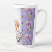 Hand Painted Purple Tabby Cat Cats Latte Mug Latte Mok (Rechts)