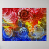 Hand Painted Rainbow Bubble Abstract Art Poster (Voorkant)