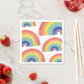 Hand Painted Rainbow Napkins Servet (Insitu)