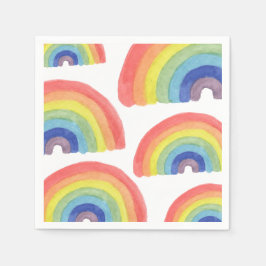 Hand Painted Rainbow Napkins Servet