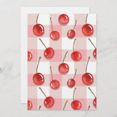 Hand-Painted Red Cherries Seamless Pattern Kaart (Voorkant / Achterkant)