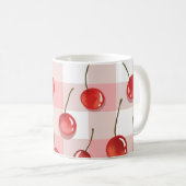Hand-Painted Red Cherries Seamless Pattern Koffiemok (Voorkant rechts)