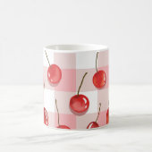Hand-Painted Red Cherries Seamless Pattern Koffiemok (Center)