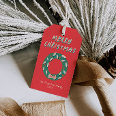 Hand Painted Red Green Christmas Wreath Bold Cadeaulabel