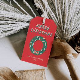 Hand Painted Red Green Christmas Wreath Bold Cadeaulabel
