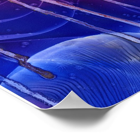 Hand Painted Red Yellow Blue Dripping Abstract Art Poster (Hoek)