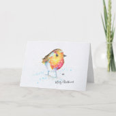 Hand Painted Robin Ontwerp Kerst Kaart (Voorkant)