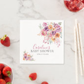Hand-painted Rose Florals Baby Shower Servet (Insitu)