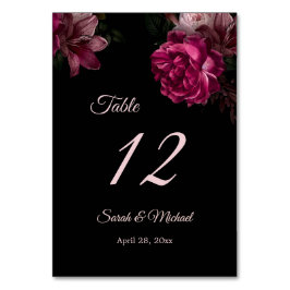 Hand Painted Roses Dark Moody Floral Wedding   Kaart
