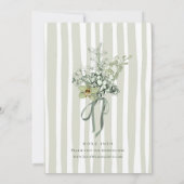 Hand Painted Sage Green Orchids Wedding Kaart (Achterkant)