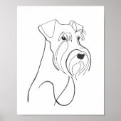 Hand Painted Schnauzer Minimalist Dog Artwork Poster (Voorkant)