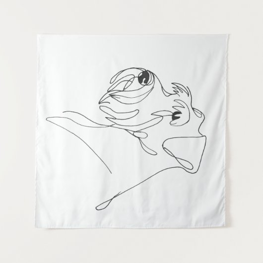 Hand Painted Schnauzer Minimalist Dog Artwork Wandkleed (Voorkant (horizontaal))