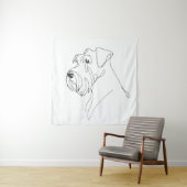 Hand Painted Schnauzer Minimalist Dog Artwork Wandkleed (In situ)