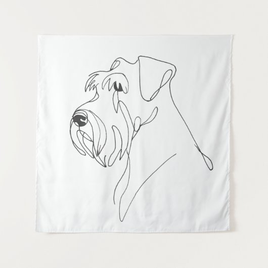 Hand Painted Schnauzer Minimalist Dog Artwork Wandkleed (Voorkant)