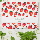 Hand-Painted Strawberry Personalized Boho Spring Theedoek (Gevouwen)