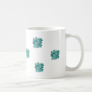 Hand-Painted Style Turquoise Floral Art Mug Koffiemok