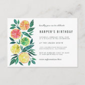 Hand Painted Summer Citrus Fruits Birthday Party Aankondiging (Voorkant)