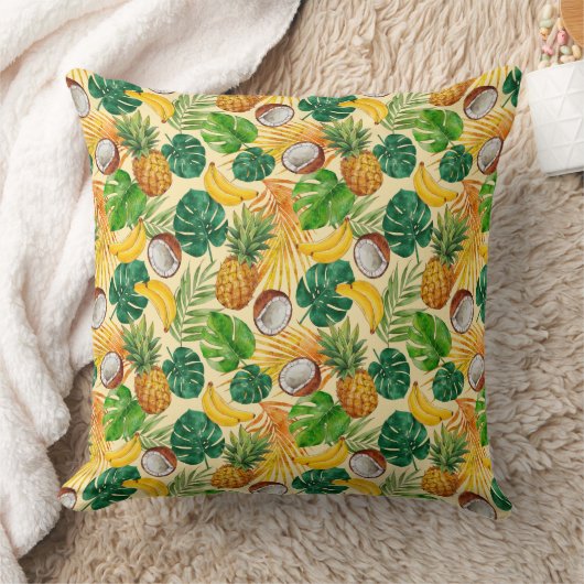 Hand Painted Summer Tropical Pattern Kussen (Deken)
