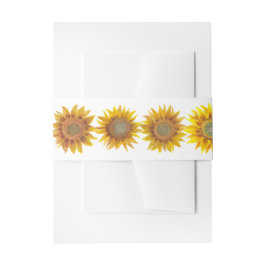 Hand Painted Sunflower Invitation Belly Band Uitnodigingen Wikkel