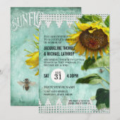 Hand Painted Sunflower Wooden Fence bijenkast Kaart (Voorkant / Achterkant)