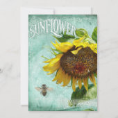 Hand Painted Sunflower Wooden Fence bijenkast Kaart (Achterkant)