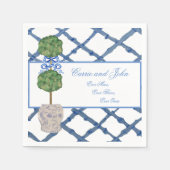 Hand Painted Topiary Chinoiserie Ginger Jar Jars Servet (Voorkant)