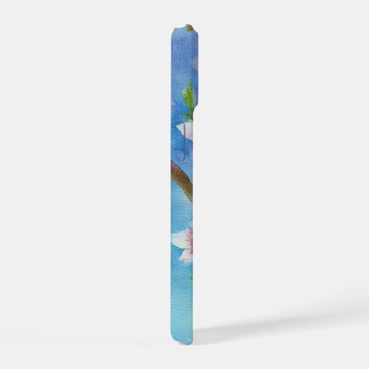 Hand Painted Trendy Watercolour Cherry Blossoms iPhone 15 Case (Rechterkant)