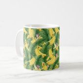 Hand-Painted Tropical Watercolor Leaf & Fruit Koffiemok (Voorkant links)