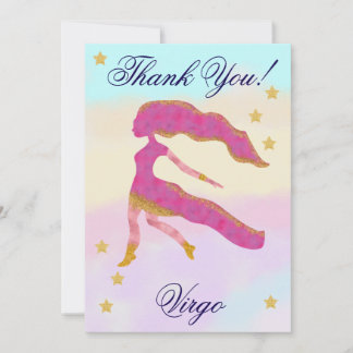 Hand-Painted Virgo Birthday Thank You Bedankkaart