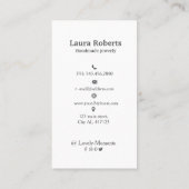 Hand-painted watercolor flowers earring display  visitekaartje (Achterkant)