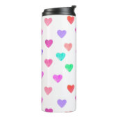 hand painted watercolor hearts pattern Valentine's Thermosbeker (Gedraaid links)