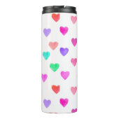 hand painted watercolor hearts pattern Valentine's Thermosbeker (Achterkant)