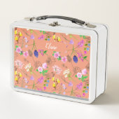 Hand-painted watercolour flowers on a peach  (Voorkant)