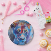 Hand Painted Wild Cat Portrait Papieren Bordje (Feest)