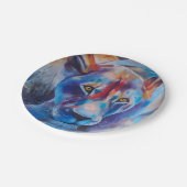 Hand Painted Wild Cat Portrait Papieren Bordje (Gekanteld)