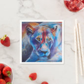 Hand Painted Wild Cat Portrait Servet (Insitu)