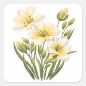 Hand Painted Yellow Flowers Sticker (Voorkant)
