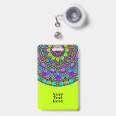 Hand Painting Mandala Clock Face 4 Badge (Voorzijde met uittrekbare clip)