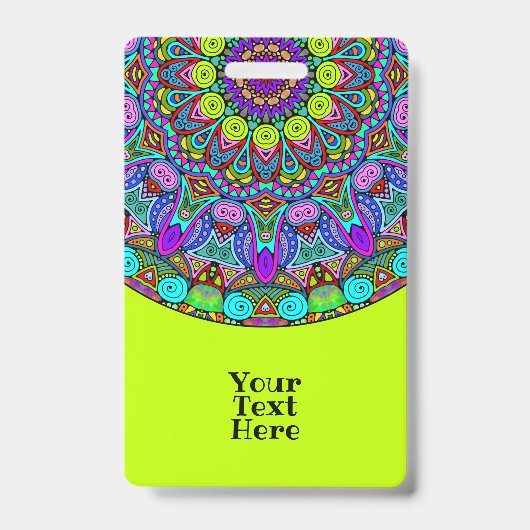 Hand Painting Mandala Clock Face 4 Badge (Voorzijde)