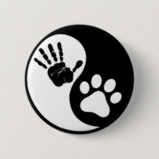 Hand Paw Yin Yang Ronde Button 5,7 Cm