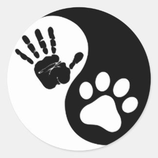 Hand Paw Yin Yang Ronde Sticker