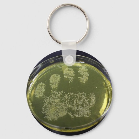 Hand Petri Dish Bacteria Sleutelhanger (Voorkant)